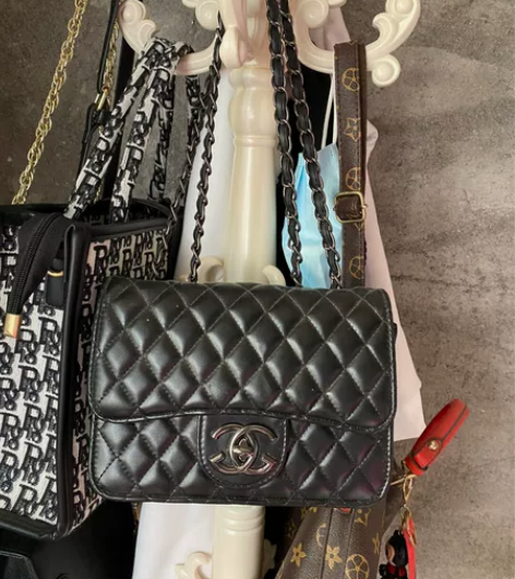 2021韩版新款女包小香风菱格链条包单肩斜...