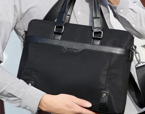 新款牛津布手提包横款尼龙商务男士公文包单肩...