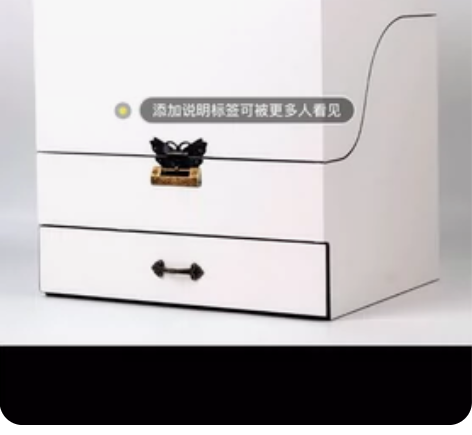 带锁化妆品收纳盒带镜实木免安装防尘梳妆台桌...