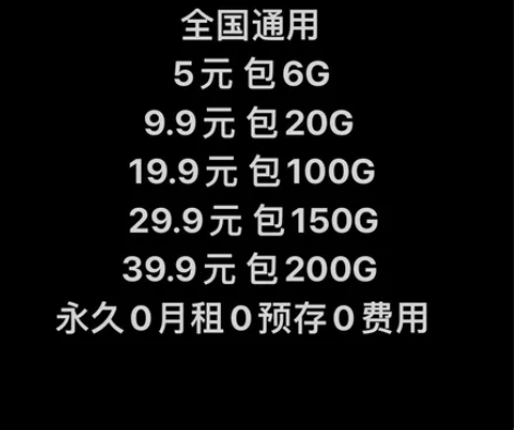 全国通用流量，移动联通5G4G都有，不限速...