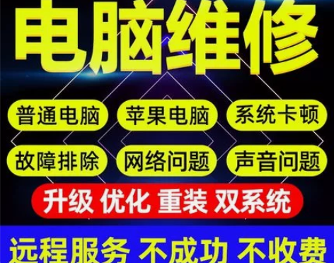 远程维修电脑，一对一服务，系统重装，驱动丢...