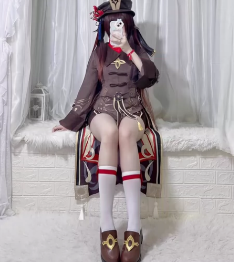 原神胡桃cos服 全套服装包含上衣，帽子，...