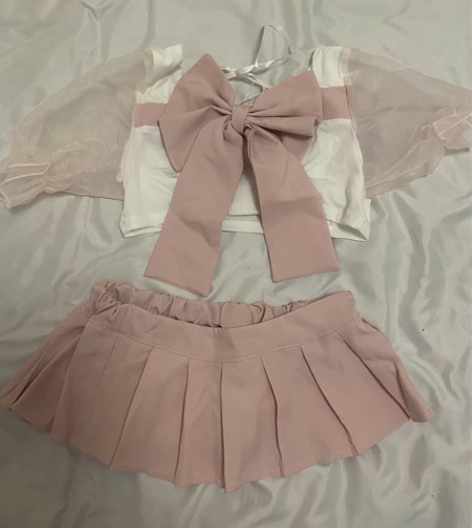 性感百褶裙超短裙制服女仆套装 99新均码仅...