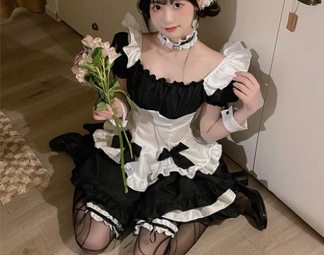 巧克力女仆装cosplay服性感黑丝Lol...