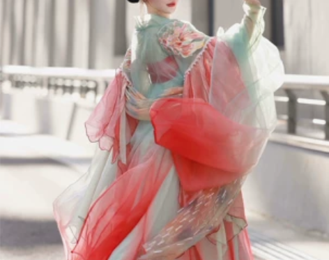 游园惊梦汉服人间大锦鲤原创汉服女齐胸襦裙大...