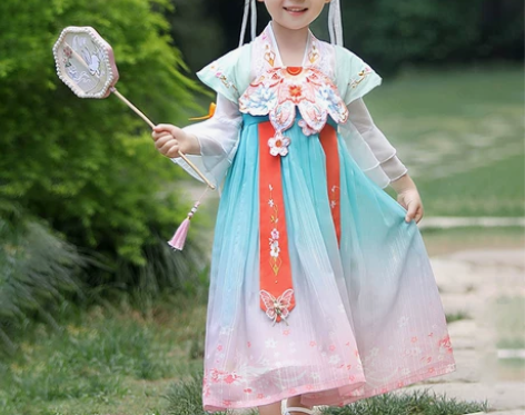 汉服女童2023新款连衣裙夏款古风超仙女宝...