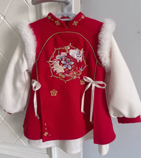 女童秋冬款唐装中国风汉服儿童拜年服 110...