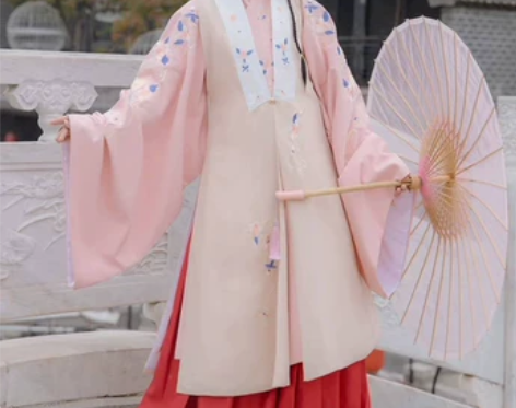 杞瑾原创汉服女【桃花溪】袄裙刺绣立领褶裙学...