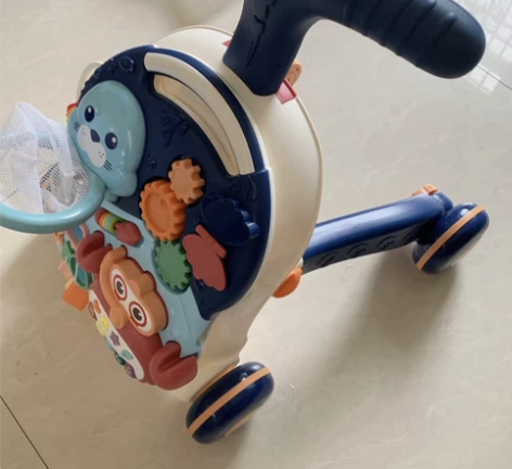 九成新  婴儿学步车防o型腿多功能防侧翻宝宝手推车三合一学走...