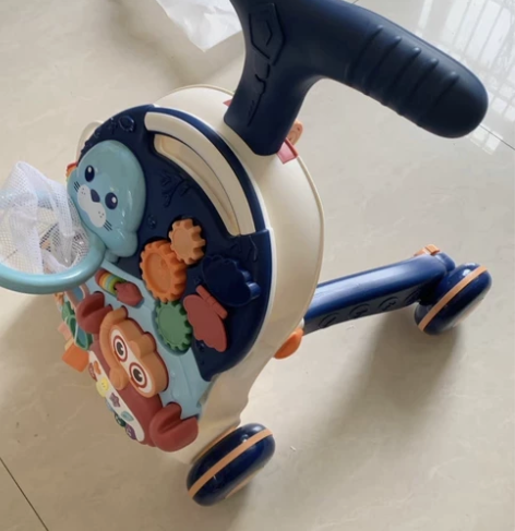 九成新 婴儿学步车防o型腿多功能防侧翻宝...