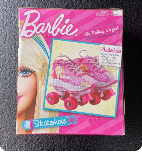 海淘原装正版barbie芭比娃娃溜冰鞋 双...