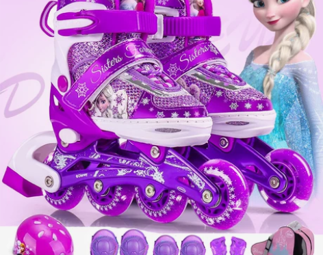 近新品牌儿童轮滑鞋?护具?运动包套装， 迪...