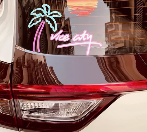 全新包邮汽车贴纸车贴装饰贴复古风落日余晖夕...