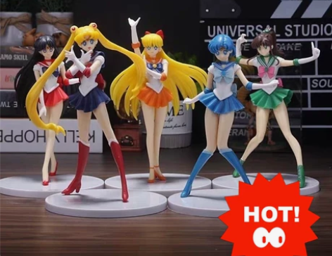 低价转让5个美少女战士手办 公仔车载摆件 ...