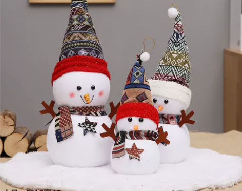 圣诞节装饰品雪人娃娃老人公仔圣诞树下摆件商...