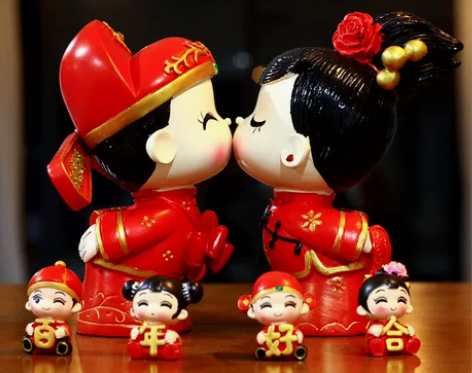 结婚娃娃摆件，高17-18cm，大号，还有...