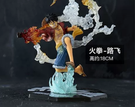海贼王手办模型摆件火拳路飞艾斯索隆山治全套...