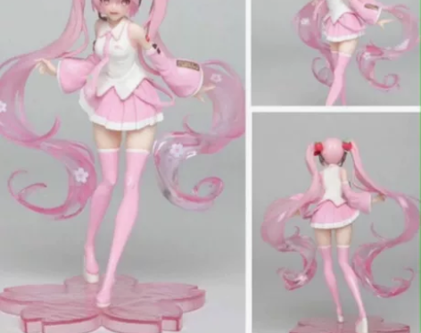 初音未来樱花手办  二次元粉色动漫人物 产...