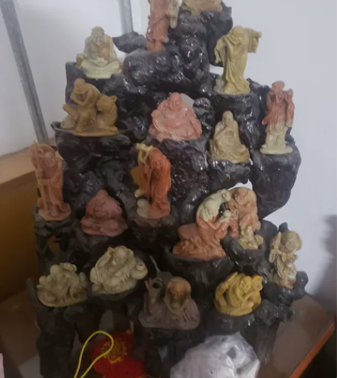 精品老坑寿山芙蓉石十八罗汉雕家居摆件精雕工...