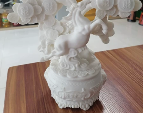 发财树办公家居摆件汉白玉雕刻工艺品高度33...