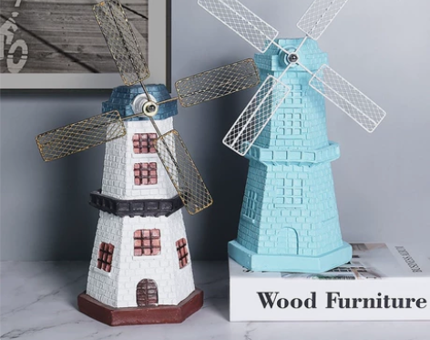 北欧创意复古荷兰风车家居摆件设客厅店铺酒吧...