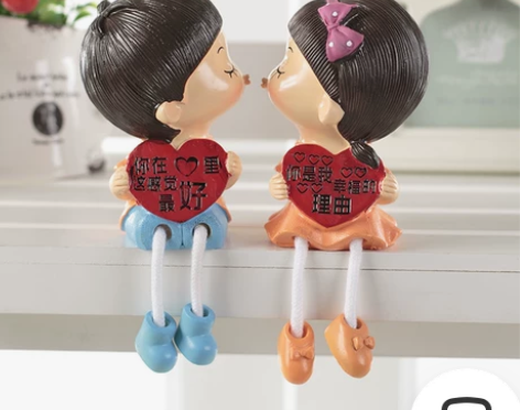 家居小情侣家摆件长卡通饰品大号娃娃腿迷你小...
