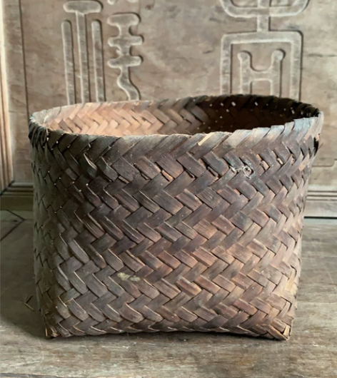 民国老竹编 竹箩 民俗器物 品相如图