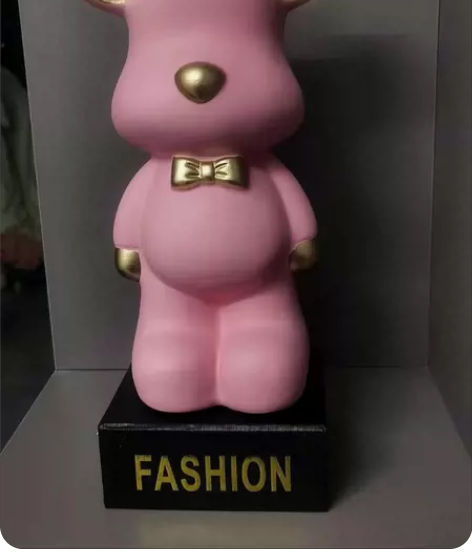 送底坐网红卡通陶瓷暴力熊客厅摆件电视柜桌面...