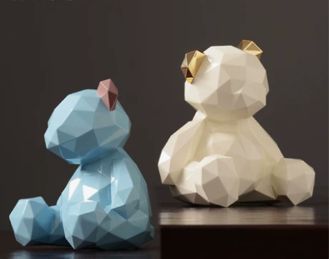 北欧装饰品客厅儿童房样板房摆件几何熊 设计...