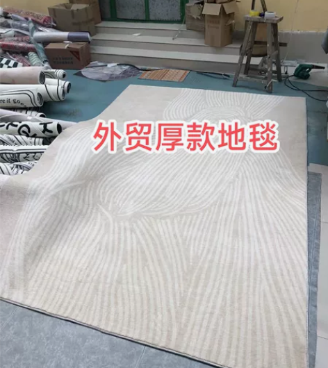 出口外贸厚款仿羊绒地毯 侘寂赤贫原创现代抽...