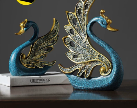 天鹅摆件工艺品现代家居客厅玄关房间卧室酒柜...