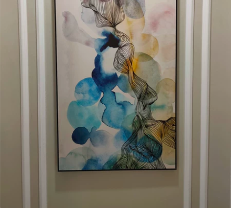 全新  玄关装饰画竖版现代简约抽象画 黑色...