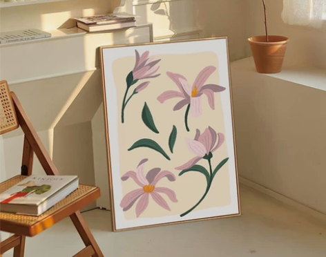 北欧ins风小众客厅装饰画有框抽象落地画卧...