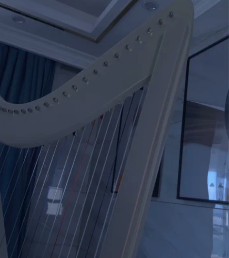 26弦炫彩珍珠白小竖琴出租 含琴包、扳手、...