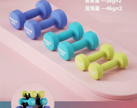 朗威哑铃女士健身家用器材儿童男士纯铁套装组...