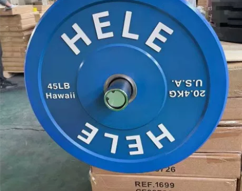 #运动健身器材 彩色高档全胶杠铃片，特价处...