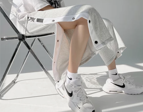 排扣裤子女夏季薄款篮球运动七分裤宽松直筒阔...