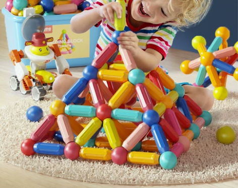 淘嘟嘟磁力棒儿童磁铁片积木拼装益智礼物女孩...