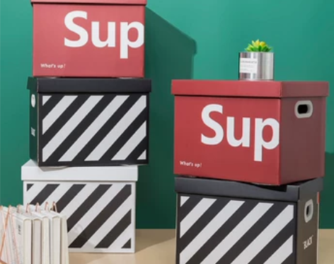 网红收纳箱纸盒ins风装玩具衣物收纳箱纸质...