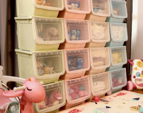 前开式玩具收纳箱加厚大号塑料家用宝宝衣物零...