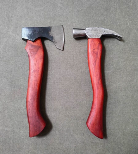 木工斧子锤子户外露营工具红木柄外观好实用把...