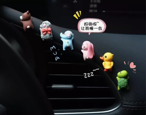 汽车摆件卡通情侣小公仔车载显示屏电脑屏幕中...