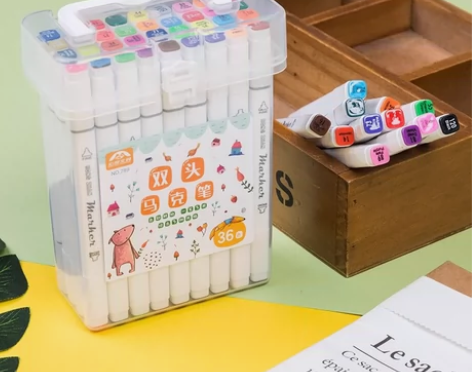48色双头马克笔小学生儿童绘画美术水彩笔彩...
