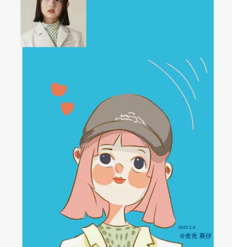 Q版手绘头像漫画头像可爱卡通情侣画像定制漫...