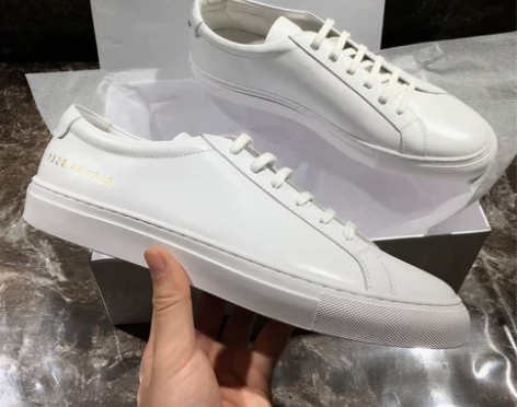 英气十足手工定制扁头common小白鞋男女...