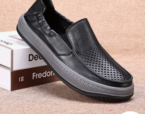 2023夏季休闲镂空透气圆头纯色舒适时尚潮...