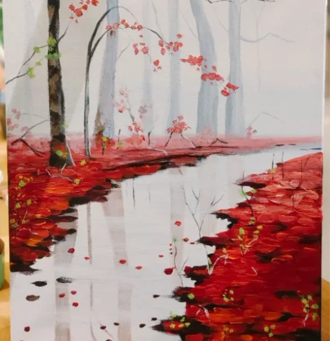 纯手绘油画，《迷雾森林》 喜欢的可以直接拍...