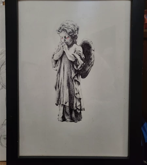 素描 暗黑 装饰画 纯手绘作品 工具:圆珠...