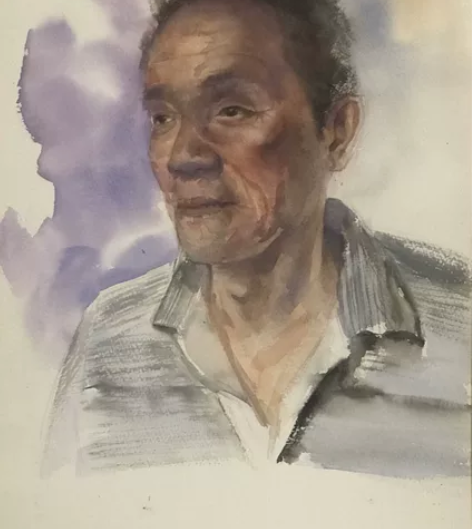 手绘 4开水彩人物 写生作品 全新 手绘 ...