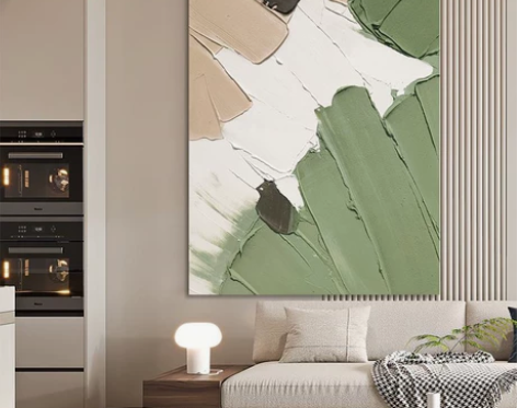 手绘油画《慢煮生活》玄关侘寂风简约餐厅挂画...